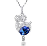18Kt White Gold Diamonds 2.29 ct Tanzanite Pendants