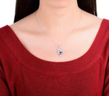 18Kt White Gold Diamonds 2.29 ct Tanzanite Pendants