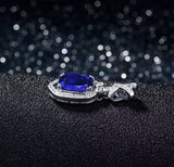 18Kt White Gold Diamonds 2.425 ct Tanzanite Pendants