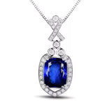 18Kt White Gold Diamonds 2.425 ct Tanzanite Pendants