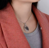 18Kt White Gold Diamonds 2.45 ct Sapphire Pendant