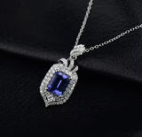 18Kt White Gold Diamonds 2.71 ct Tanzanite Pendants