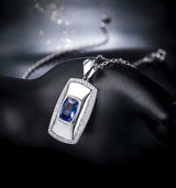 18Kt White Gold Diamonds 2.80 ct Tanzanite Pendants (Unisex)