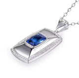 18Kt White Gold Diamonds 2.80 ct Tanzanite Pendants (Unisex)