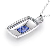 18Kt White Gold Diamonds 2.80 ct Tanzanite Pendants (Unisex)