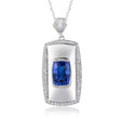 18Kt White Gold Diamonds 2.80 ct Tanzanite Pendants (Unisex)