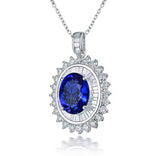 18Kt White Gold Diamonds 4.39 ct Tanzanite Pendants