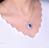 18Kt White Gold Diamonds 4.39 ct Tanzanite Pendants