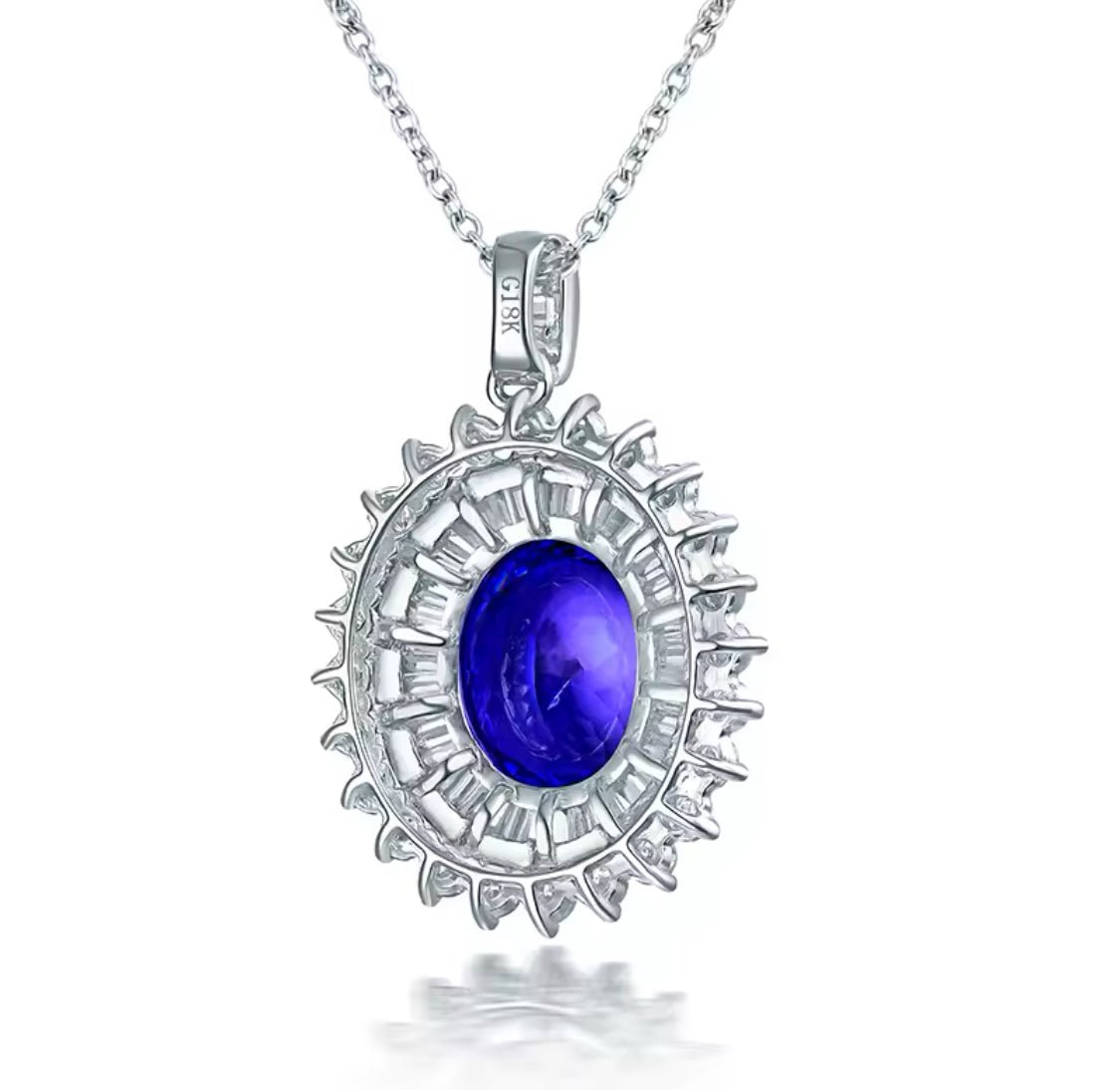 18Kt White Gold Diamonds 4.39 ct Tanzanite Pendants