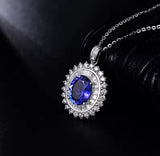 18Kt White Gold Diamonds 4.39 ct Tanzanite Pendants