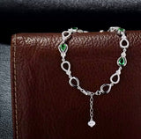 18Kt White Gold Tsavorite 1.35 ct Bracelet with Diamonds 0.75 ct