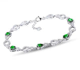 18Kt White Gold Tsavorite 1.35 ct Bracelet with Diamonds 0.75 ct