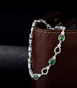 18Kt White Gold Tsavorite 1.35 ct Bracelet with Diamonds 0.75 ct