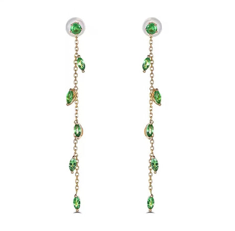 18Kt Yellow Gold 1.10 ct Tsavorite Earrings