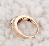 18Kt Yellow Gold 1.46 ct Tanzanite Ring with Diamonds (Unisex)