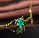 18Kt Yellow Gold 1.60 ct Emerald Pendant with Chain (Unisex)