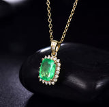 18Kt Yellow Gold Diamond & 1.50 ct Emerald Pendant
