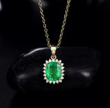 18Kt Yellow Gold Diamond & 1.50 ct Emerald Pendant