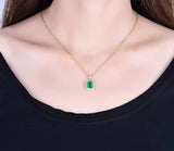 18Kt Yellow Gold Diamond & 1.50 ct Emerald Pendant