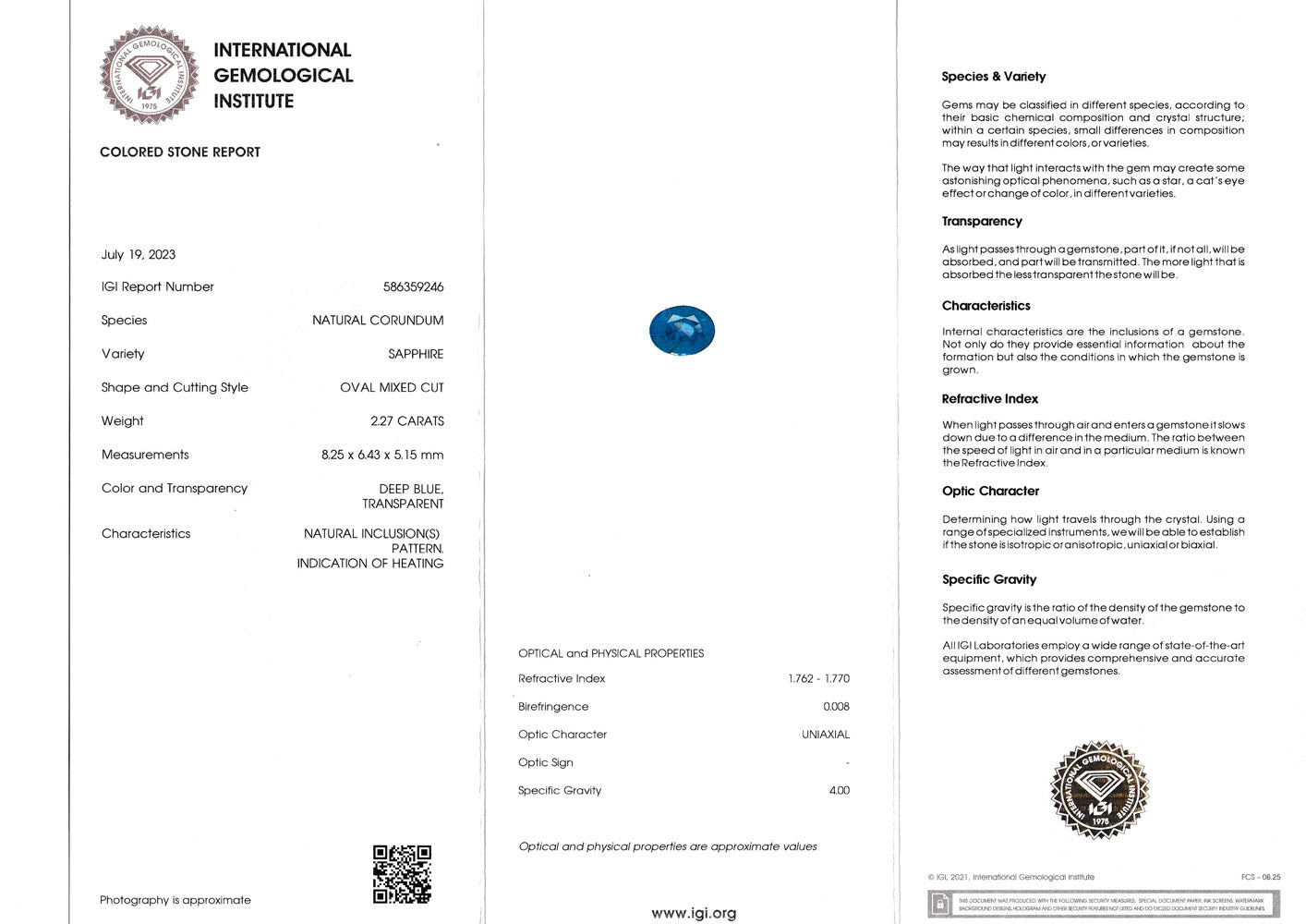 Blue Sapphire - 2.27 ct