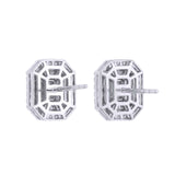 2 ct Face Up Piecut Diamond Earrings – 18K White Gold