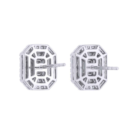 2 ct Face Up Piecut Diamond Earrings – 18K White Gold