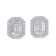 2 ct Face Up Piecut Diamond Earrings – 18K White Gold
