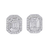 2 ct Face Up Piecut Diamond Earrings – 18K White Gold