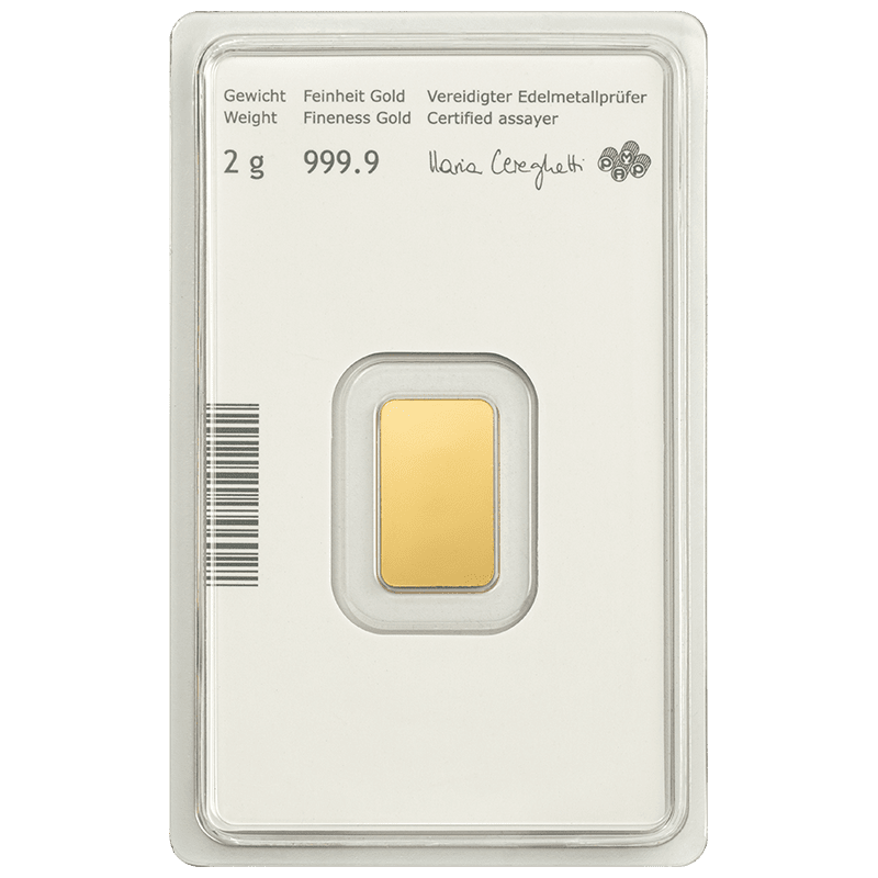 2 g Investment Gold Bar – Münze Österreich