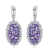 Silver 9.49 ct Amethyst Earrings