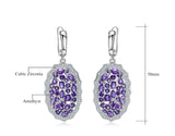 Silver 9.49 ct Amethyst Earrings