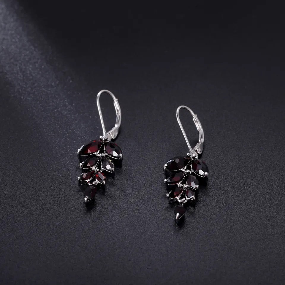 Silver Garnet Earrings