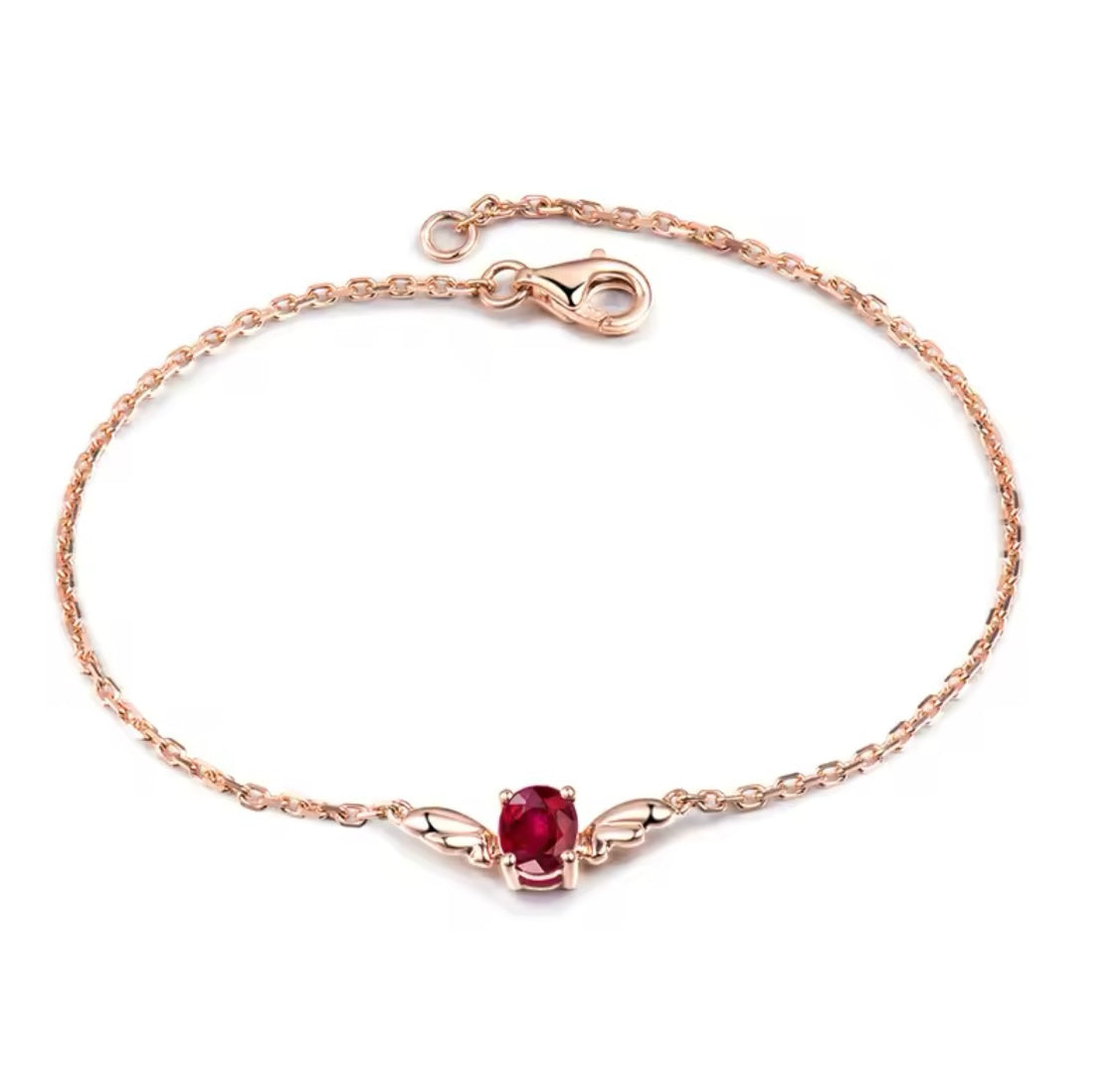 18Kt Rose Gold 0.695 ct Ruby Bracelet
