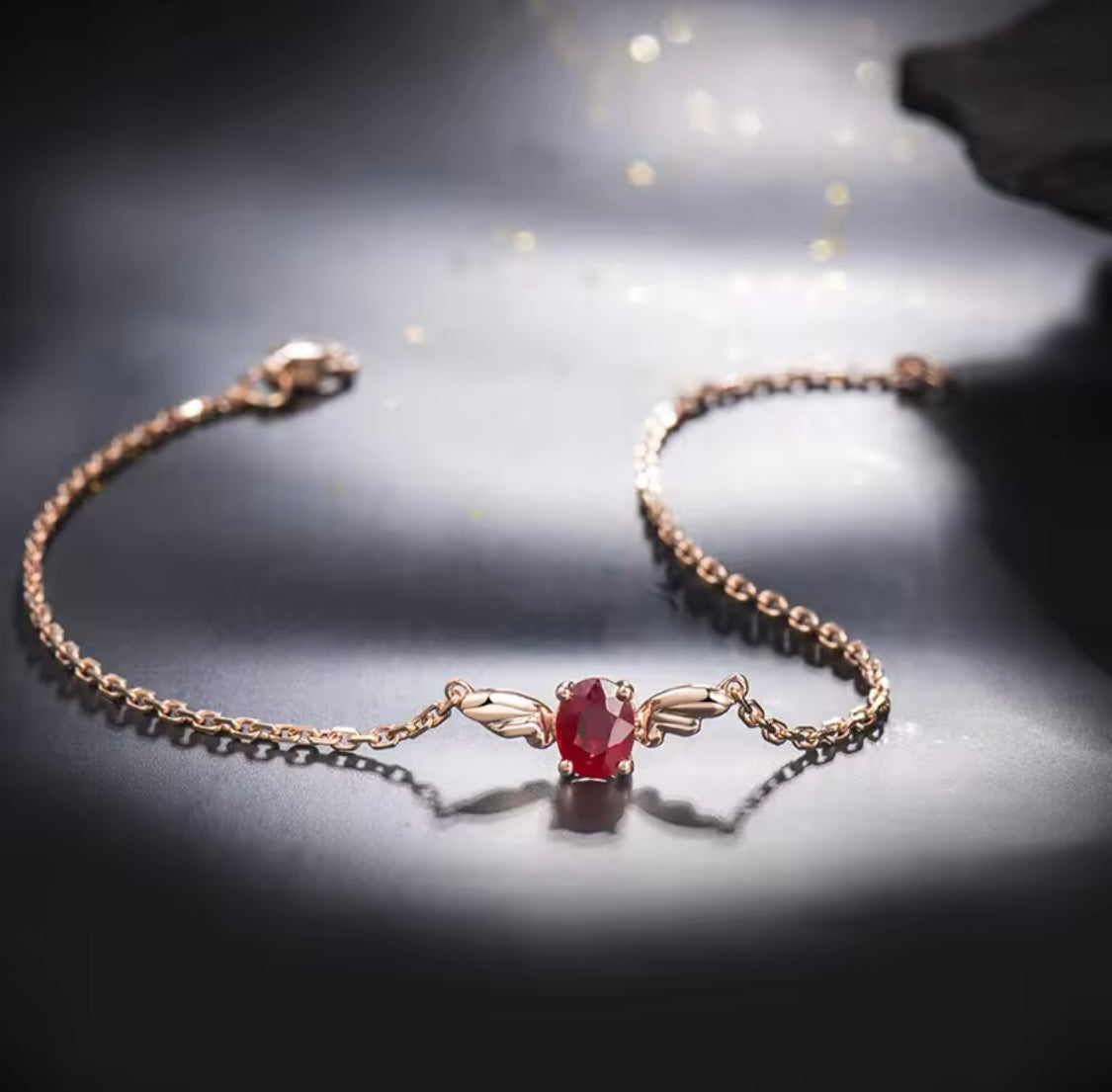 18Kt Rose Gold 0.695 ct Ruby Bracelet