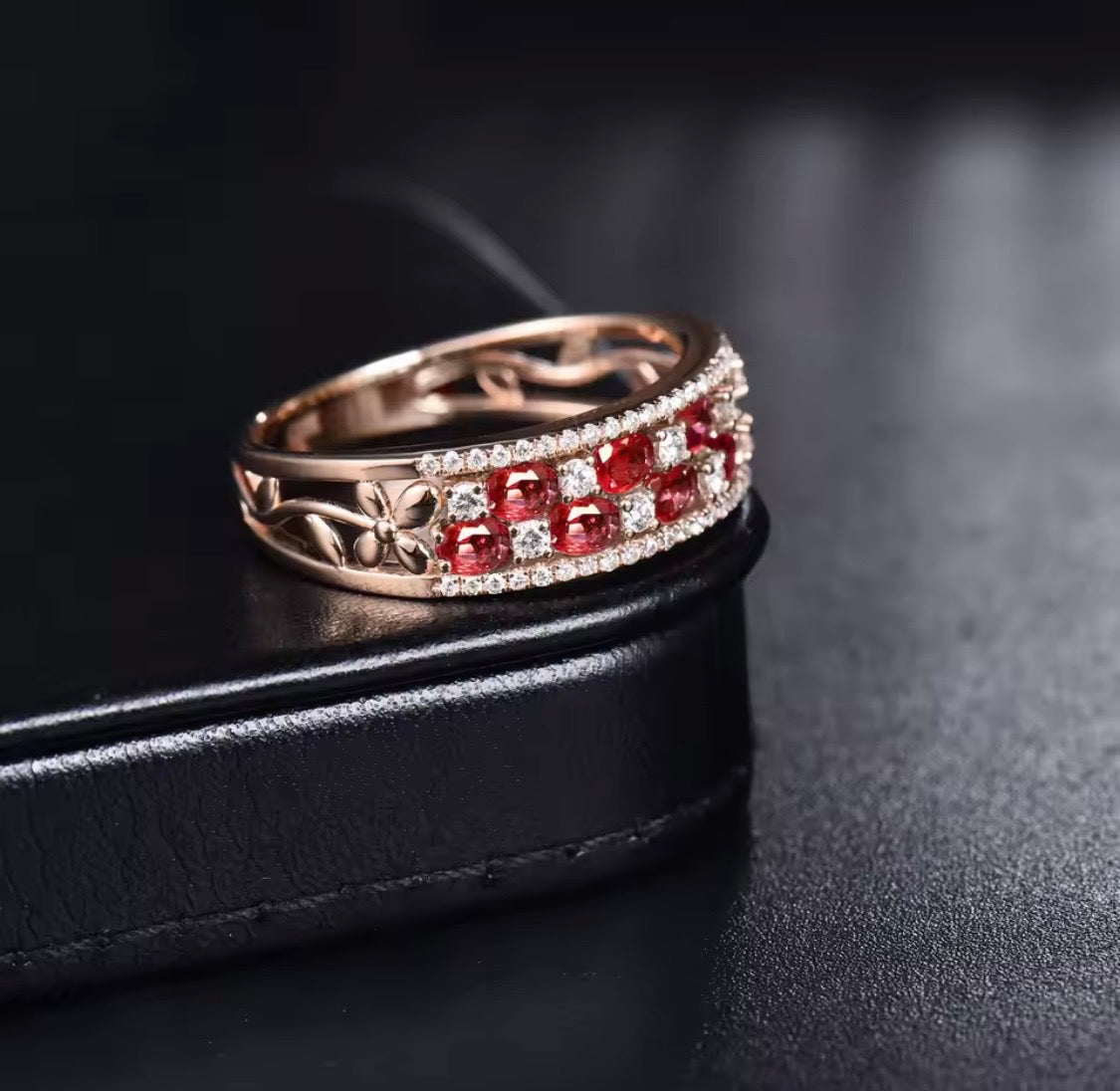 14K Rose Gold Ruby & Diamond Ring 1.88 ct – Unisex