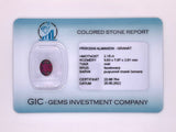 Natural almandine garnet, 2.18 carats, oval cut, IF clarity, untreated, purple-dark red, ČGL certified