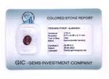 Natural almandine garnet, 2.54 carats, oval cut, IF clarity, untreated, slightly orangy red, ČGL certified