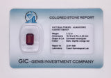 Natural almandine garnet, 3.12 carats, cornered rectangular cut, IF clarity, untreated, dark orangy-red, ČGL certified
