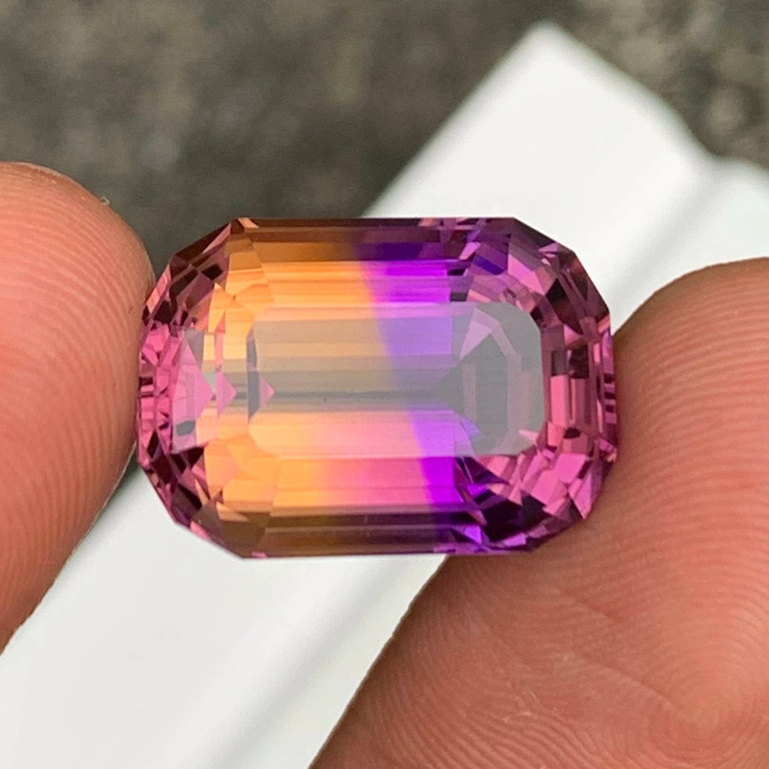Ametrine 15.94 ct – Violet/Yellow, Octagonal Cut