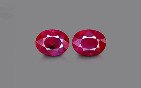 Burma Ruby Matched Pair - 6.63 ct