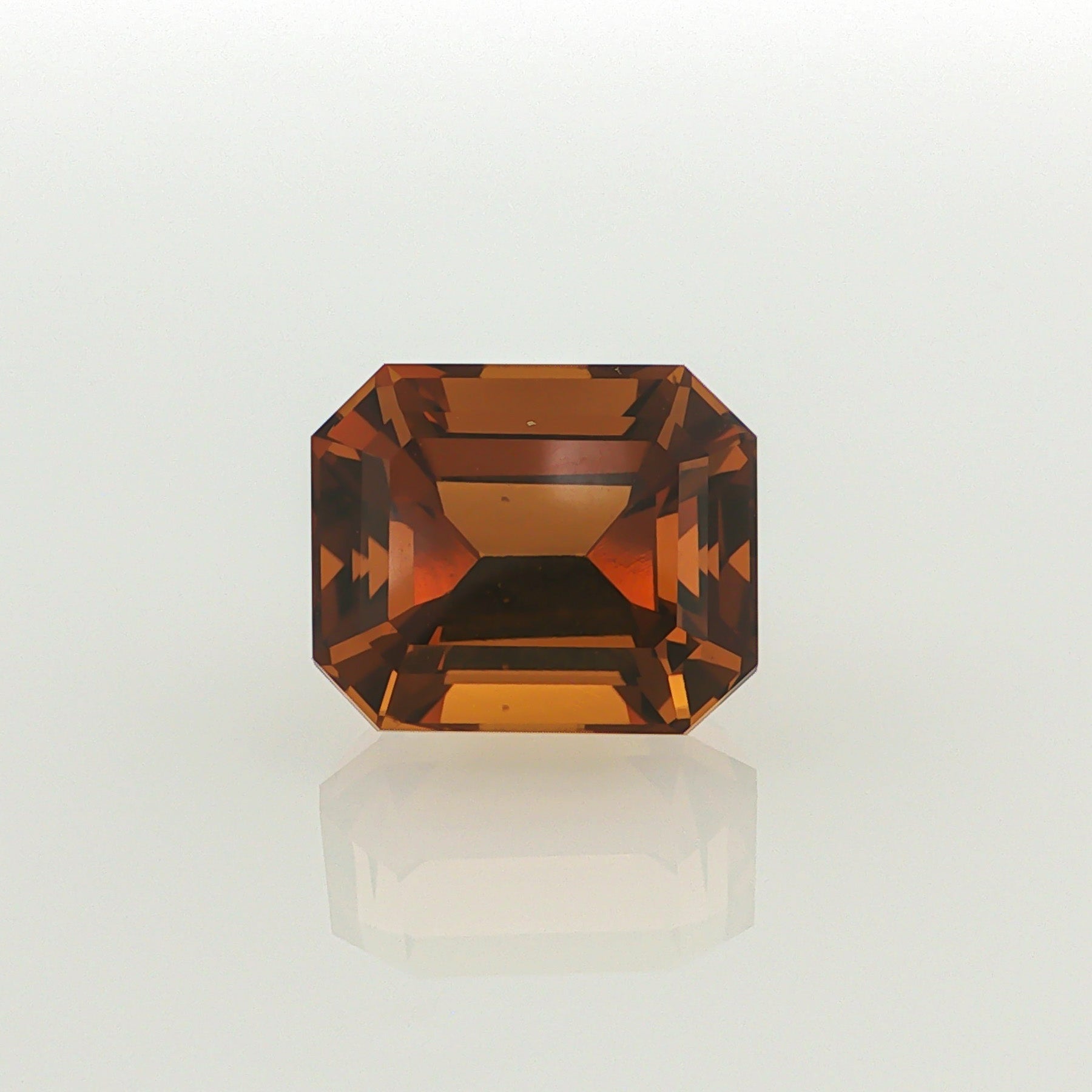 Natural heated citrine, honey yellow, emerald cut, 11.5 ct, loose gemstone.