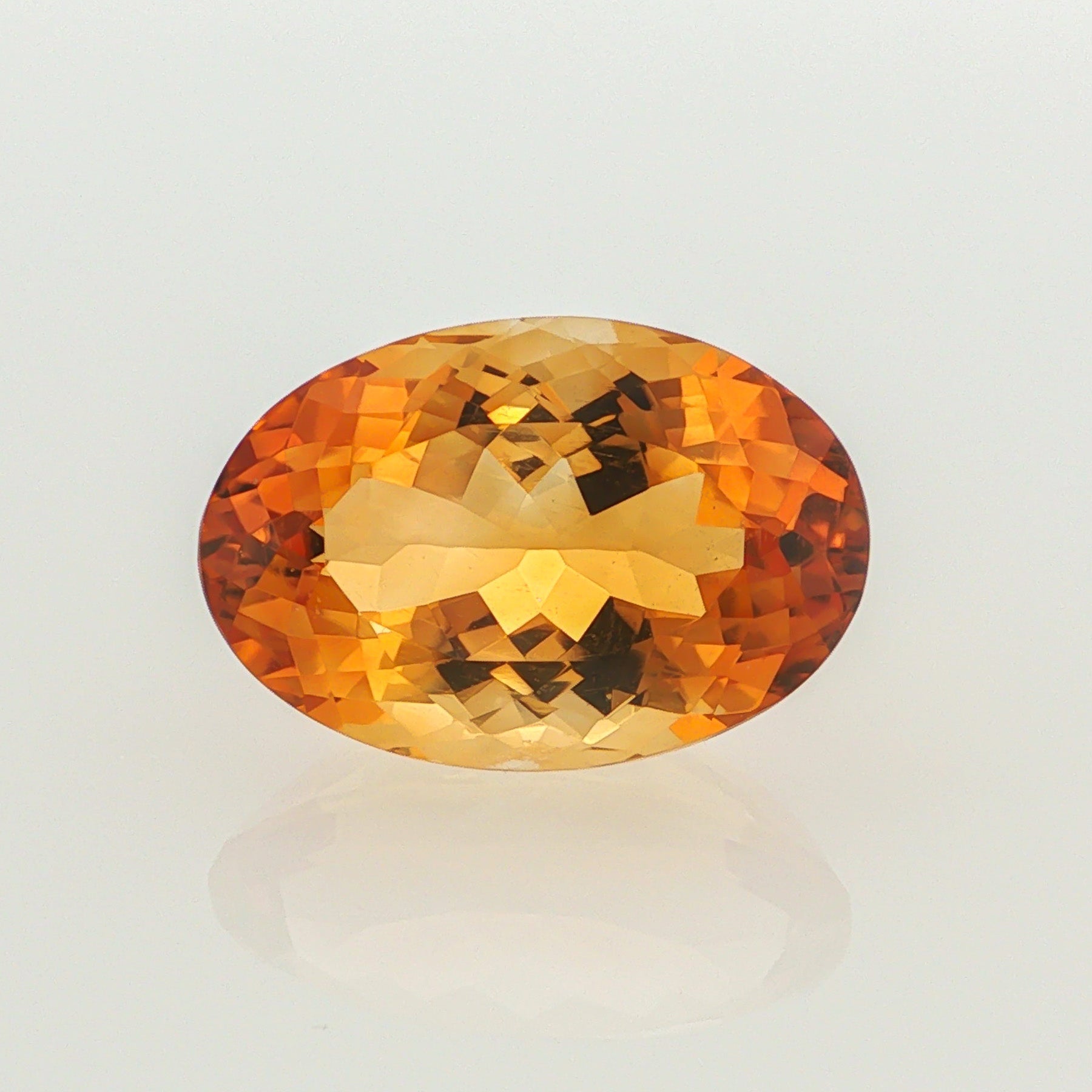 Natural heated citrine, orangy yellow, cushion cut, loose gemstone.
