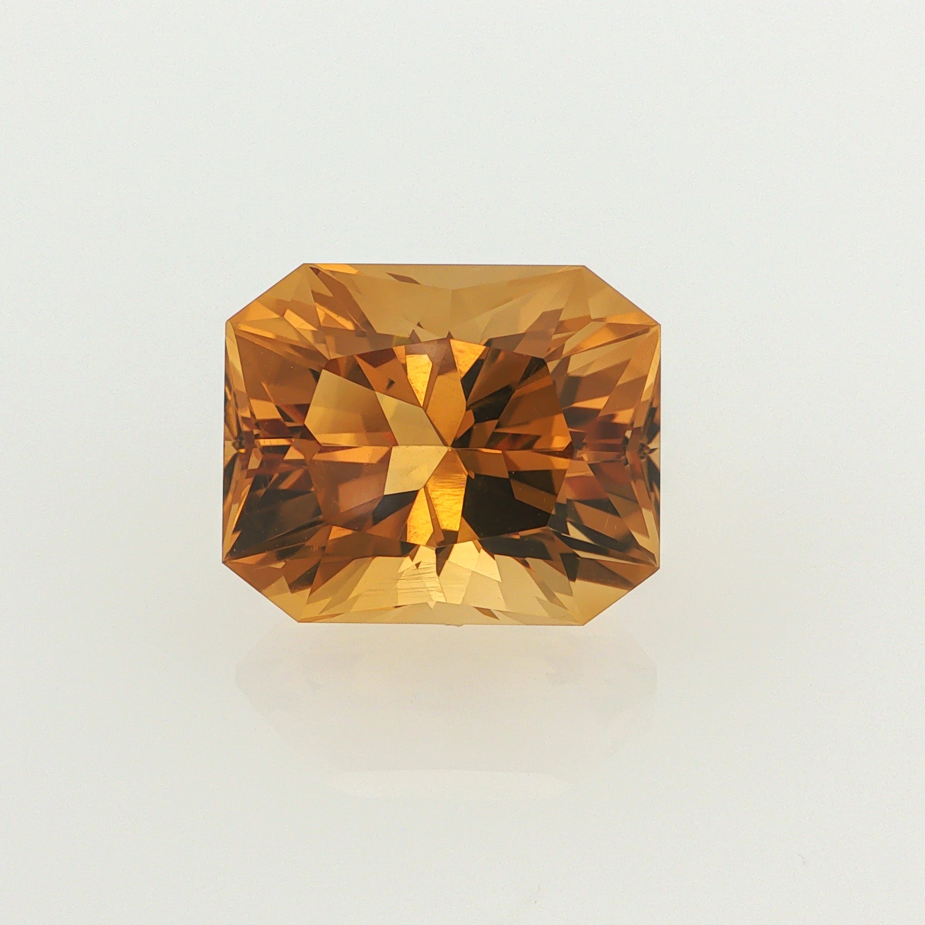 Natural heated citrine, yellow, cushion cut, 20.39 ct, loose gemstone.