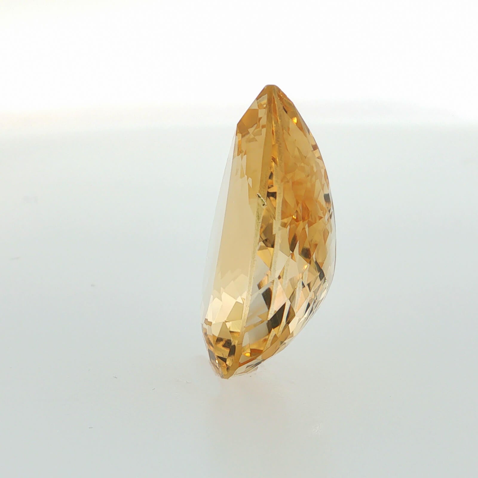 Natural citrine, yellow, pear cut, 29.25 ct, loose gemstone, view 3.