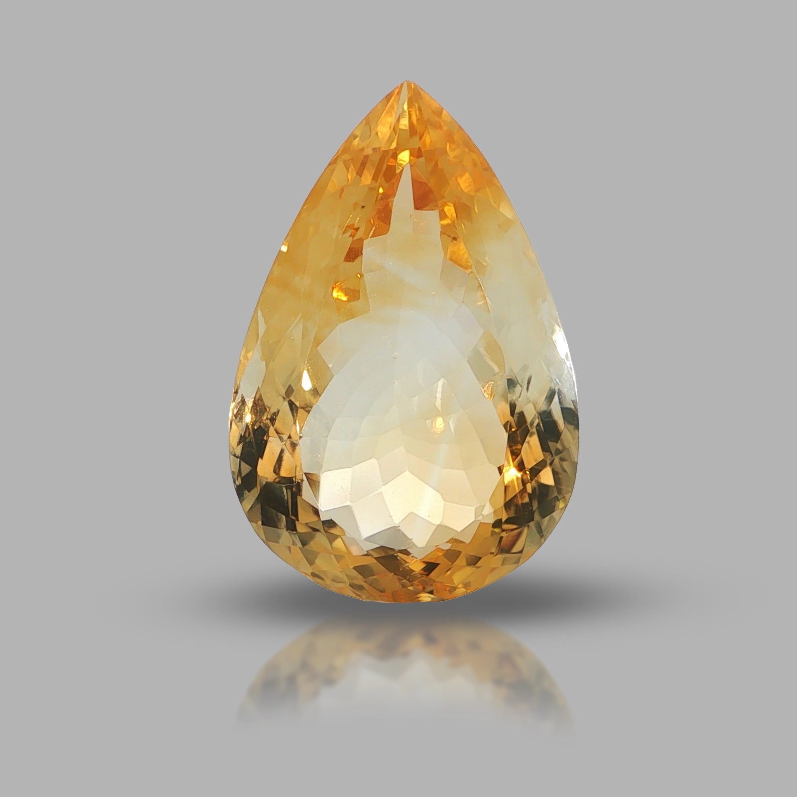 Natural citrine, pear cut, 31.13 ct, loose gemstone.