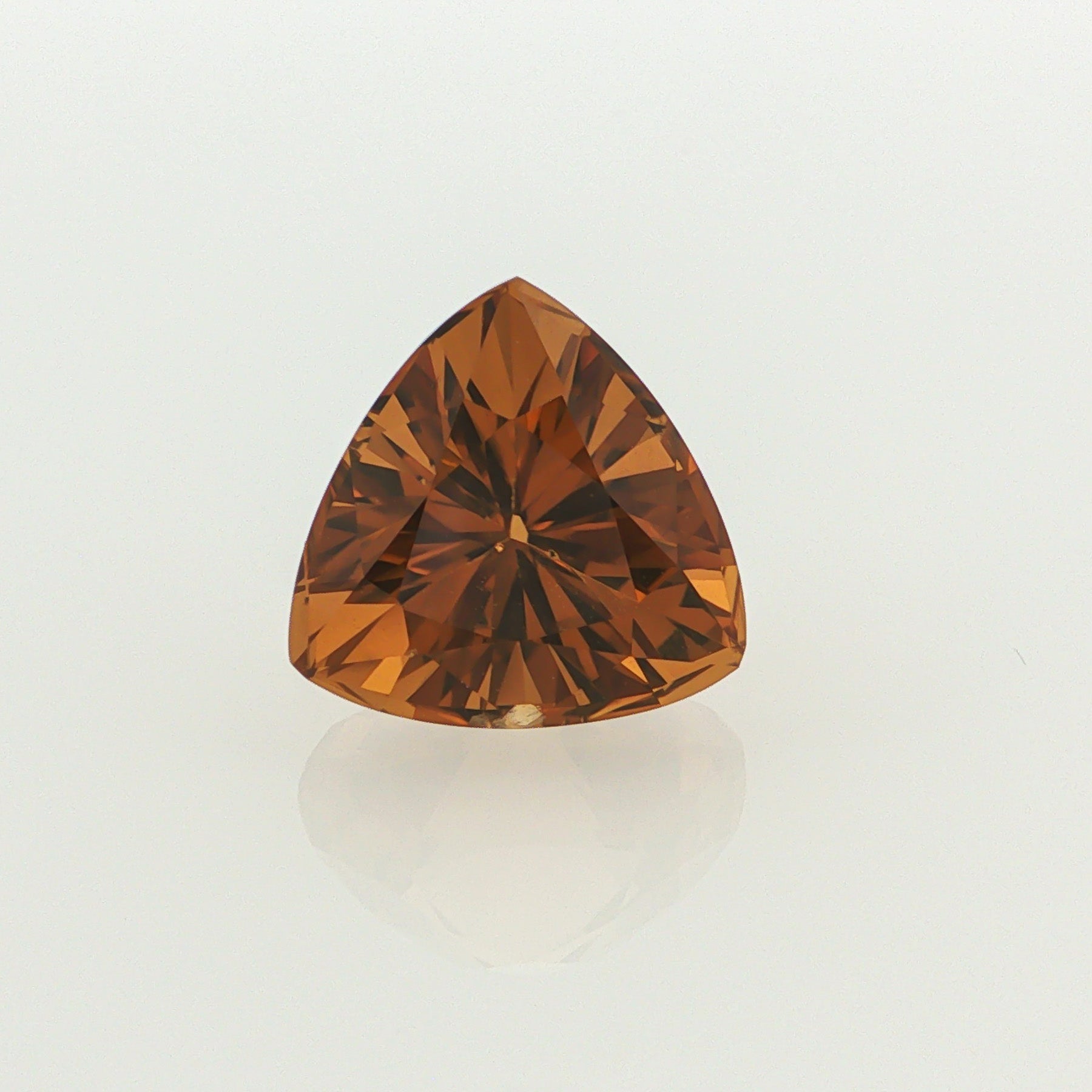 Natural heated citrine, yellow, trillion cut, 8.21 ct, loose gemstone.