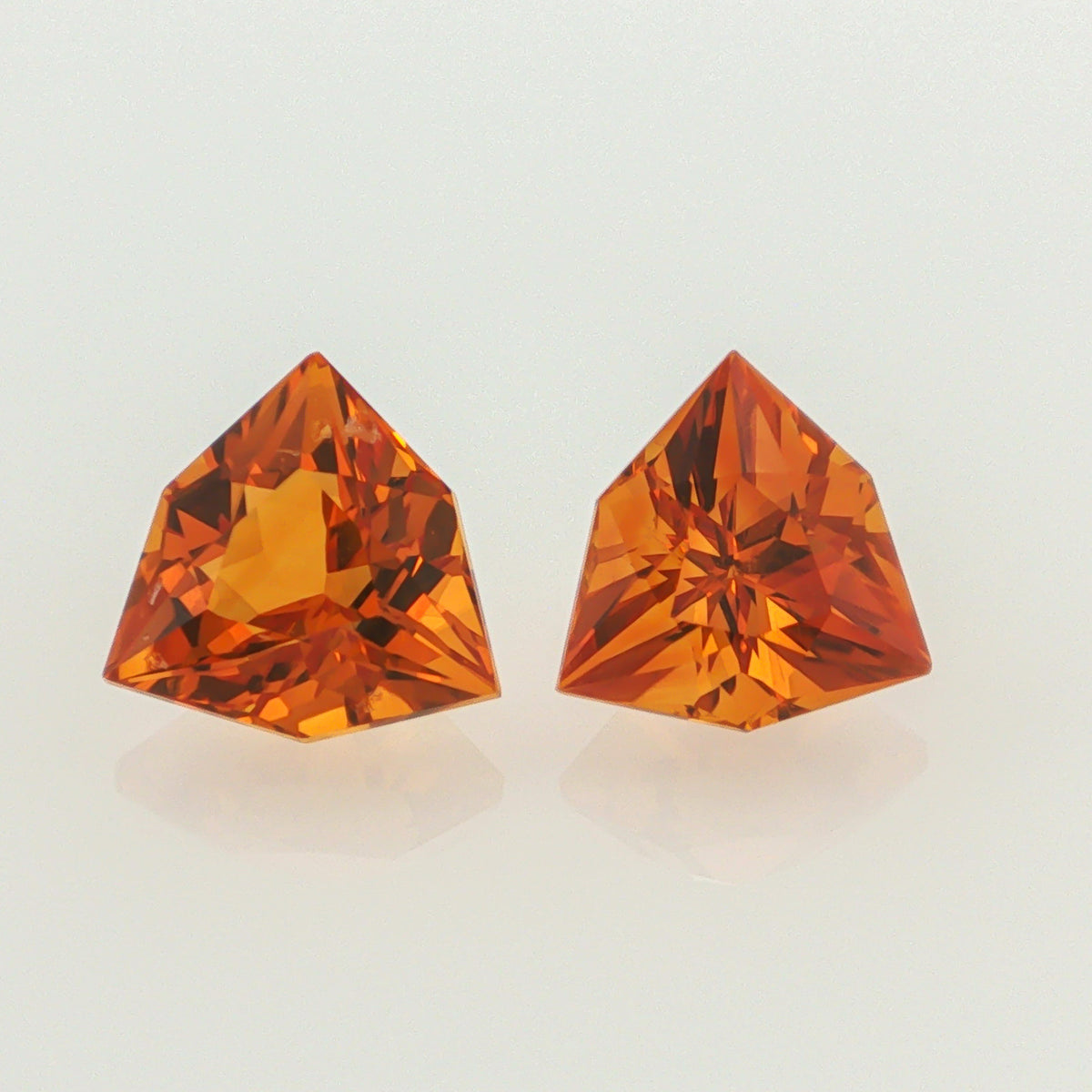 Natural heated citrine, vivid orange, trillion cut, 8.38 ct, loose gemstone, view 4.
