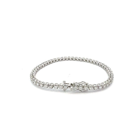 Diamond Illusion Tennis Bracelet 1.45 ct – Round Cut, 18K White Gold
