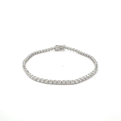 Diamond Tennis Bracelet 1.70 ct – Round Cut, 18K White Gold