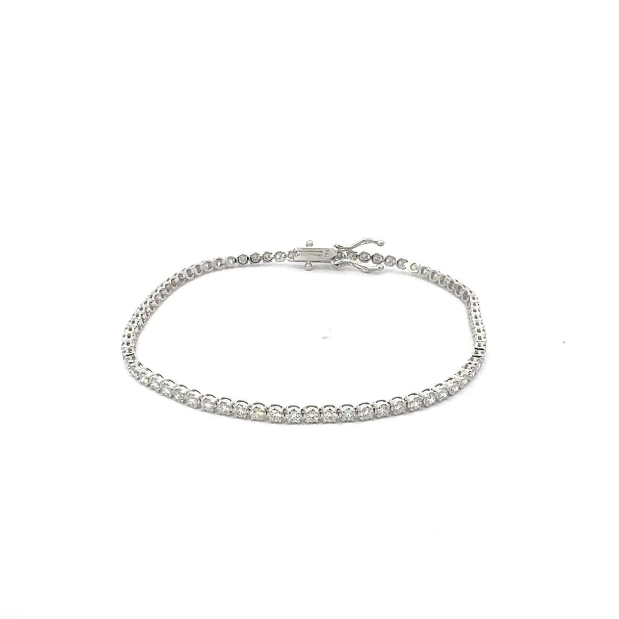 Diamond Tennis Bracelet 1.75 ct – Round Cut, 18K White Gold